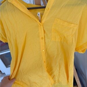 Yellow Button-Up Women's Top